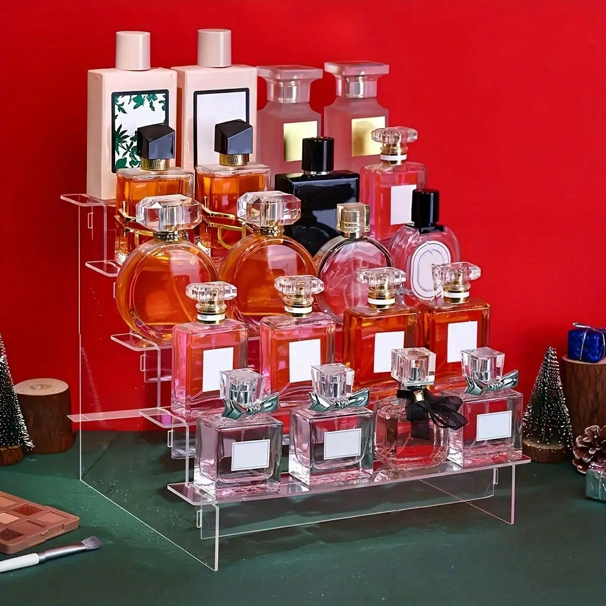 Display Risers Set - อะคริลิค Risers น้ําหอม Organizer ขาตั้งเครื่องประดับ Rack