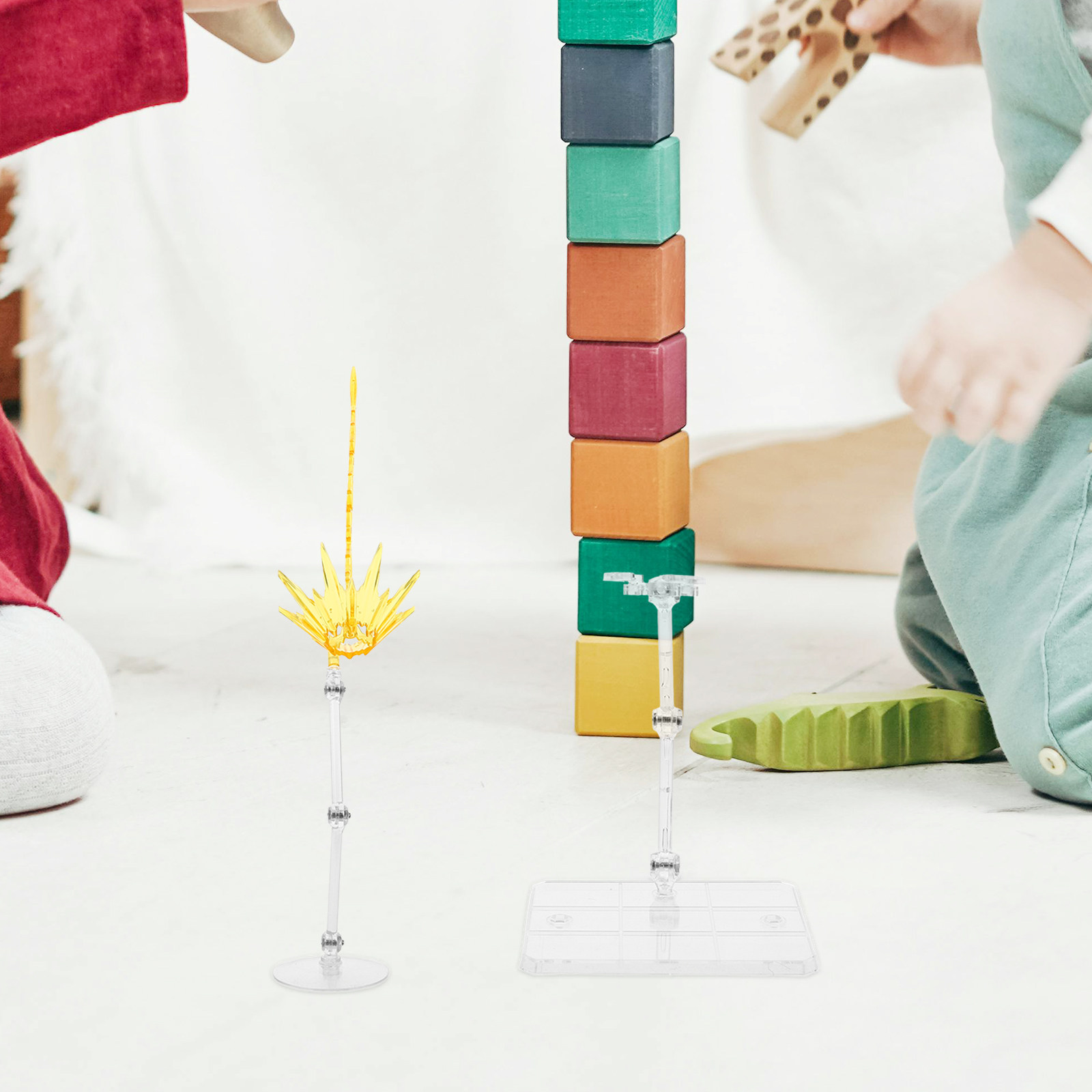 Action Figure Stand - ฐานตั้งโชว์แบบปรับได้ 2 ชิ้น สำหรับตั้งโชว์ฟิกเกอร์แอคชั่น ฐานพลาสติกใสสำหรับแสดงตัวละครแบบไดนามิก