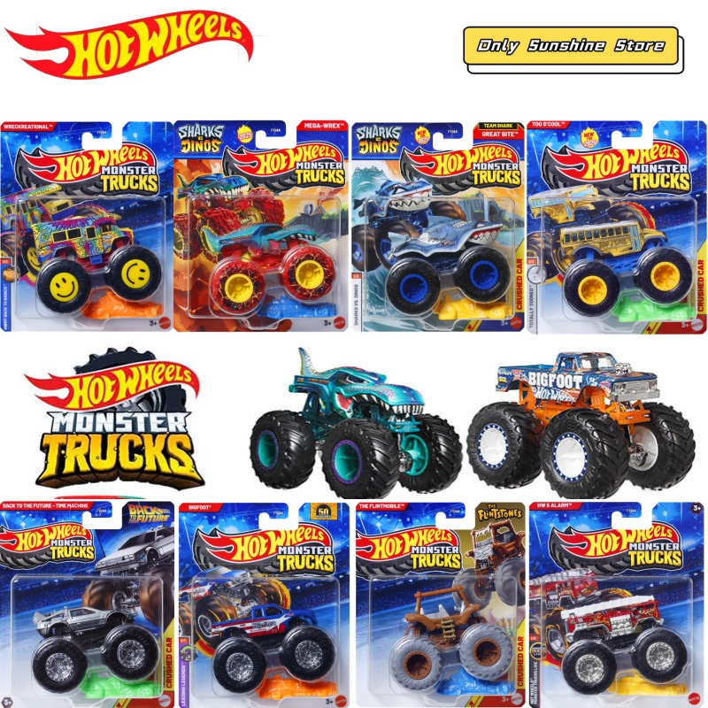 Hot Wheels Car Monster Trucks - 2025ล้อร้อนรถบรรทุกมอนสเตอร์Fyj44 Hw Tiger Shark Bigfoot Poppy