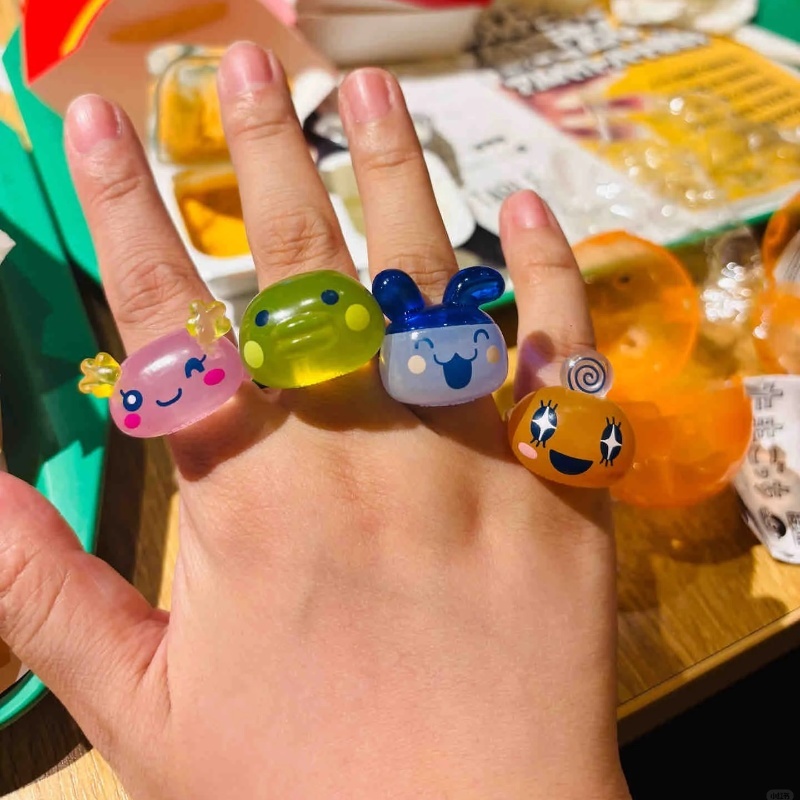 Bandai Model Tamagotchi - ของเล่นสะสมตัวละครอนิเมะ ทามาก็อตจิ รุ่นใส น่ารัก วงแหวน แมมเมตชิ