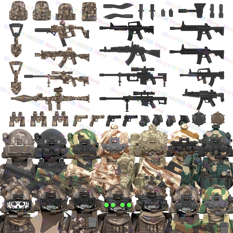 ตุ๊กตาทหาร MOC แอคชั่นฟิกเกอร์ - Lego Minifigure Holder บทวิจารณ์และราคา