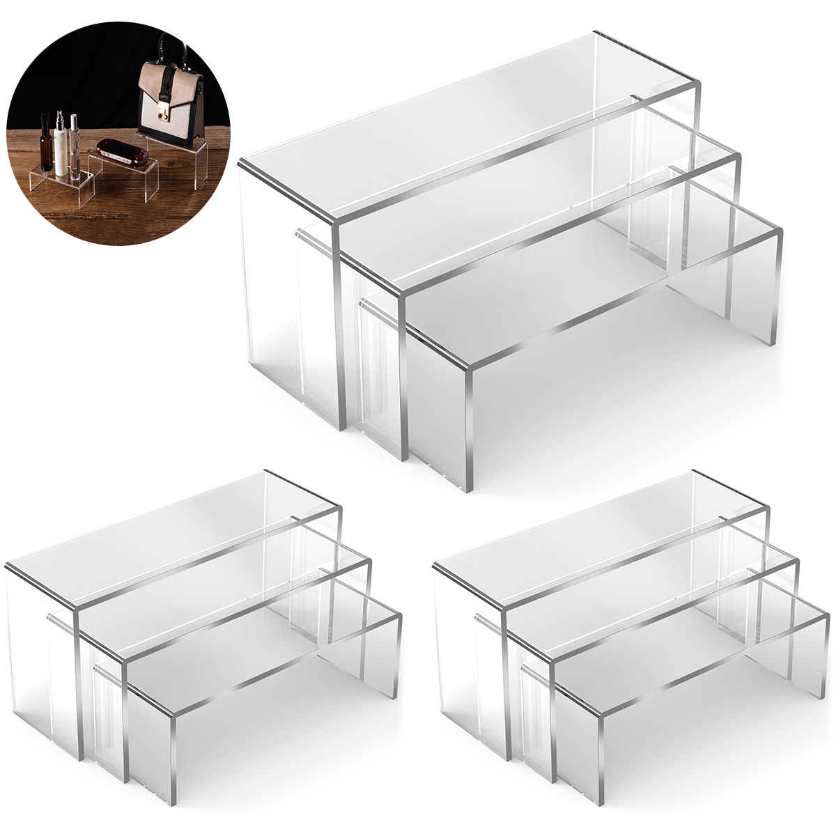 3/6/9Pcs อะคริลิคขาตั้งกล่องตา - Display Risers Set บทวิจารณ์และราคา