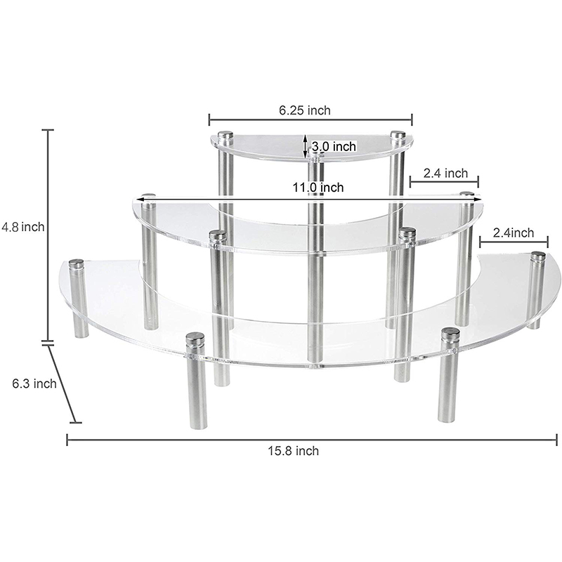 3ชั้นอะคริลิครอบ Cupcake ยืนขน - Pop Display Shelf บทวิจารณ์และราคา