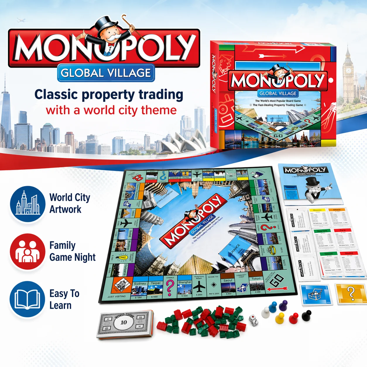 เกมกระดานพรีเมียม MONOPOLY GLO - Hasbro Game Monopoly บทวิจารณ์และราคา